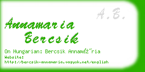 annamaria bercsik business card